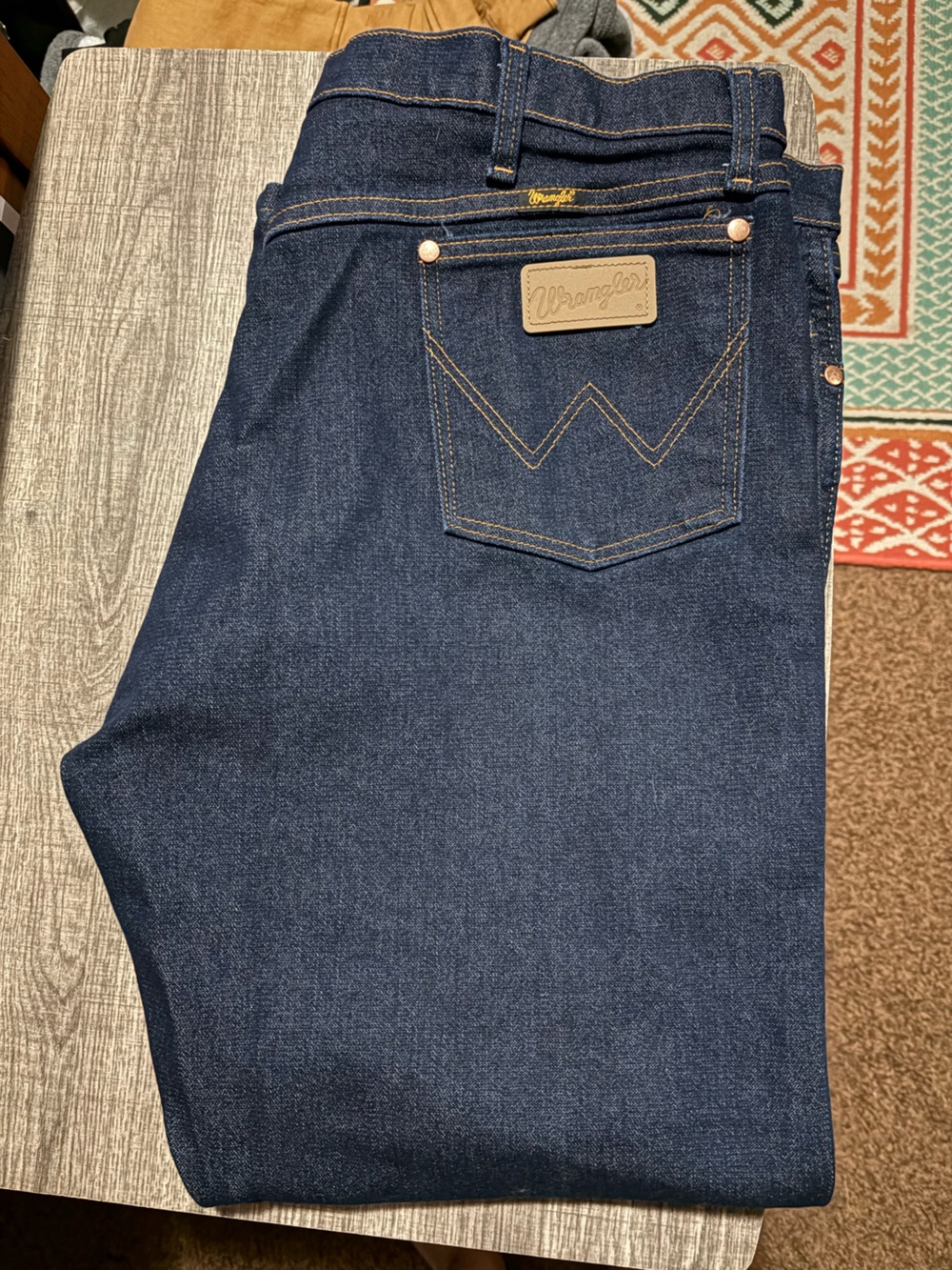 Wrangler Dark Blue Straight Leg Jeans